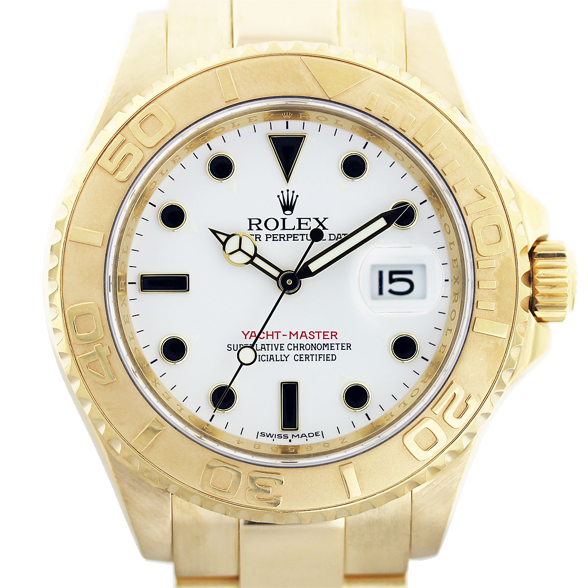 Rolex Yachtmaster 16628 18K Yellow Gold Mens Watch