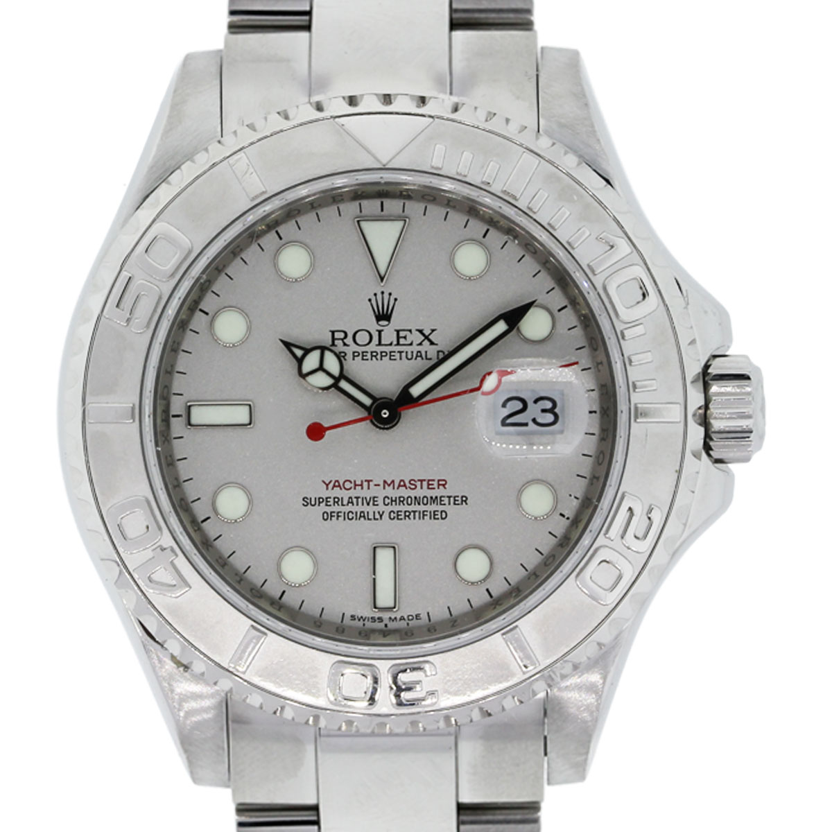 Rolex 16622 Yacht Master Platinum Bezel Steel Watch